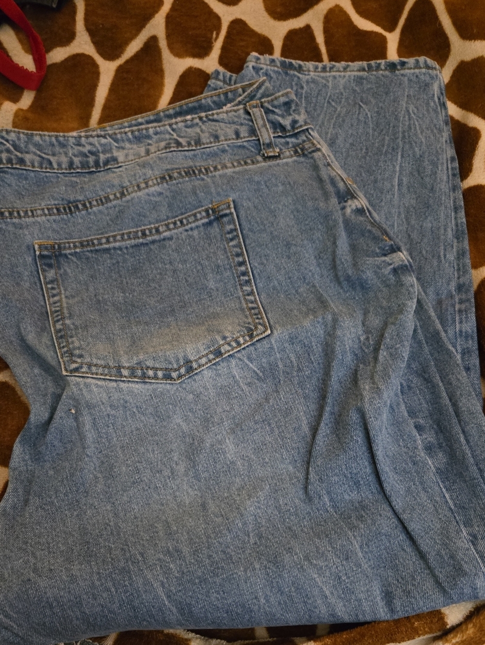 JustFab Light Blue Straight-Leg Women's Jeans